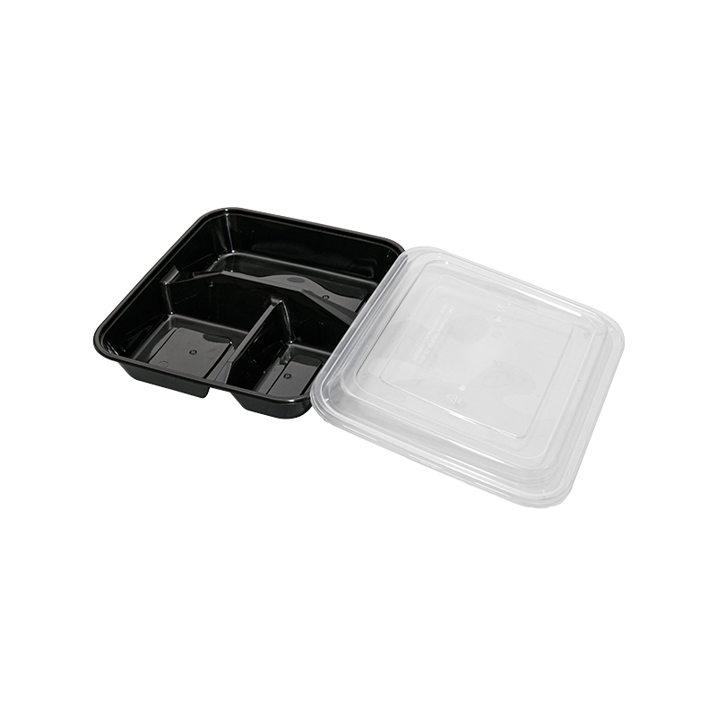 Recipientes de comida reutilizáveis ​​clássicos de 3 compartimentos, lancheiras bento para escola, trabalho e viagens