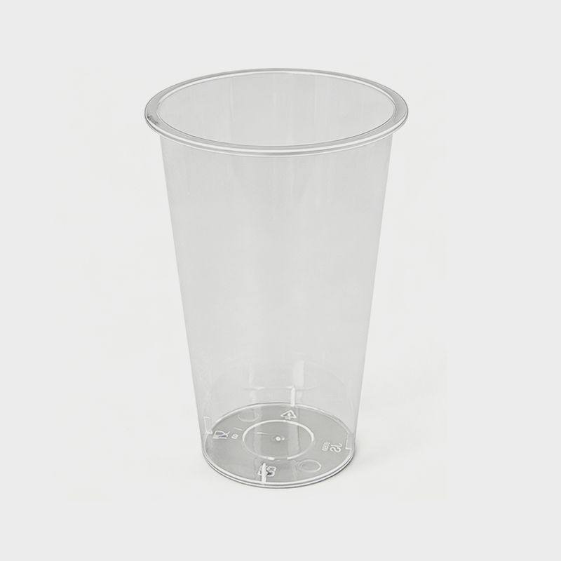 Copo plástico reciclável liso e transparente de produto comestível