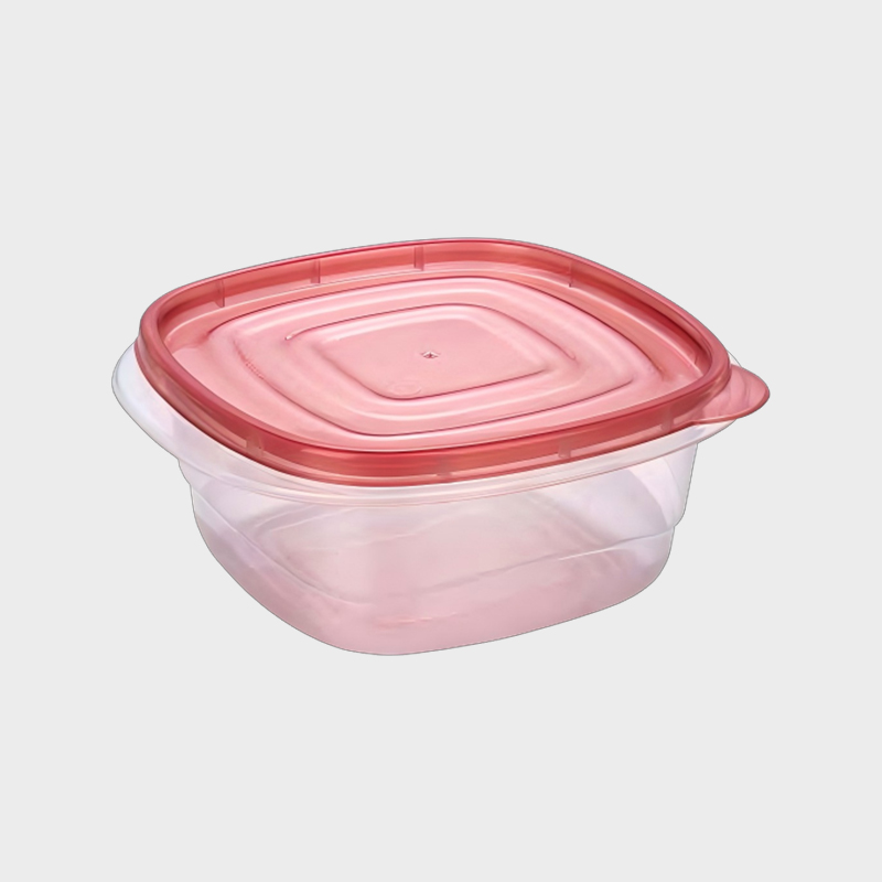 PFB010 Conjunto de recipientes de armazenamento agrícola e alimentar em PP quadrado de 1000ml com tampa vermelha