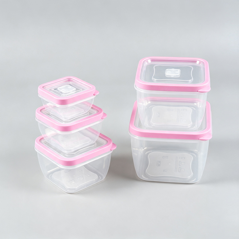 PFT004 330ml-2880ml 5 peças quadradas PP + TPE Conjunto de recipientes de armazenamento agrícola e alimentar